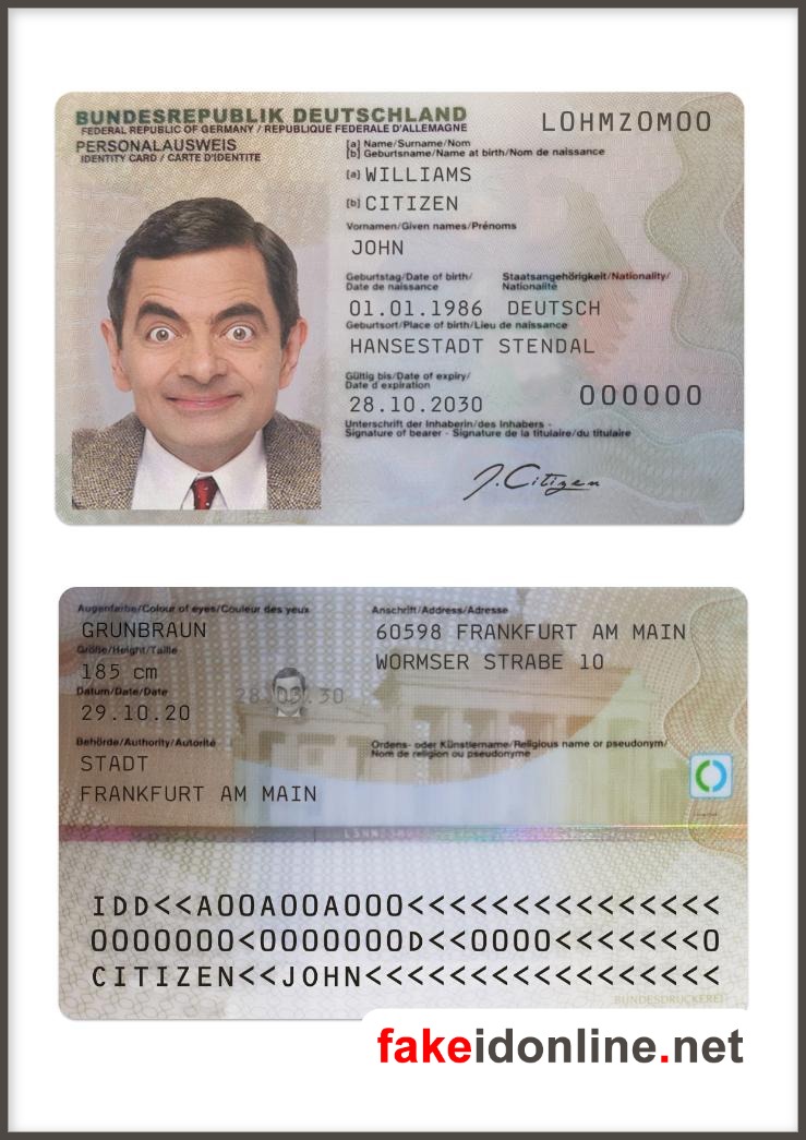 Germany ID Card PSD Template